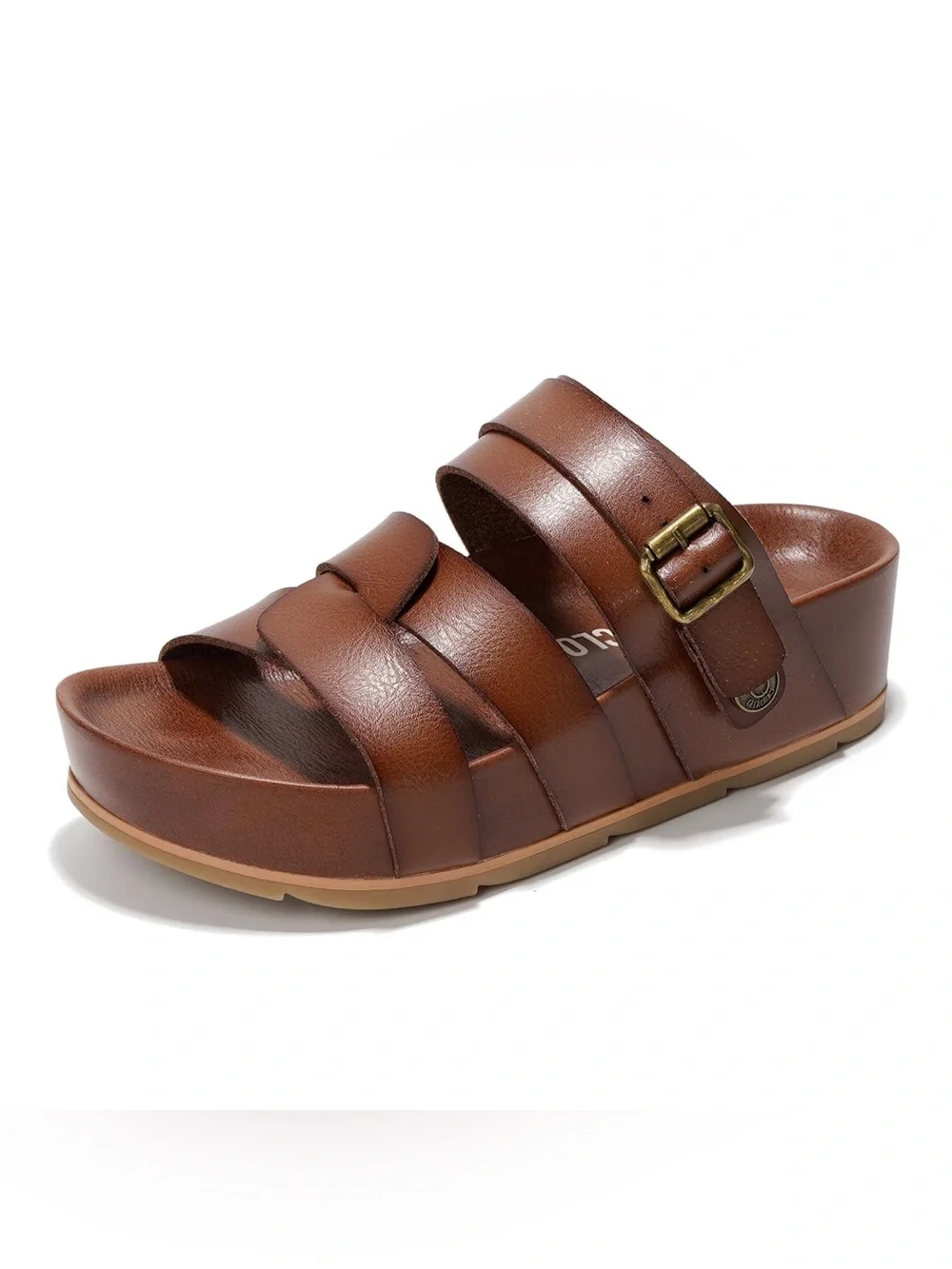 BRAND NEW IN BOX PROJECT CLOUD SIZE 8 brown Eco-Leather Platform Sandals